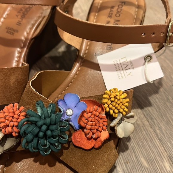 NWT Fabio Maggenti floral leather wedge shoe size 9 - Picture 6 of 11